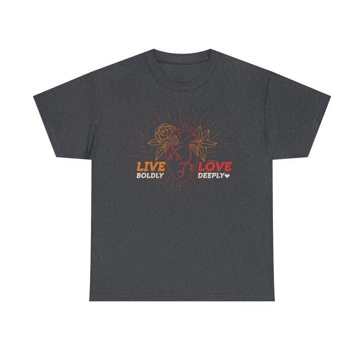 Live Boldly / Love Deeply Burst Heavy Tee