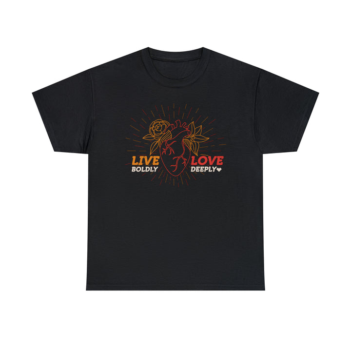 Live Boldly / Love Deeply Burst Heavy Tee