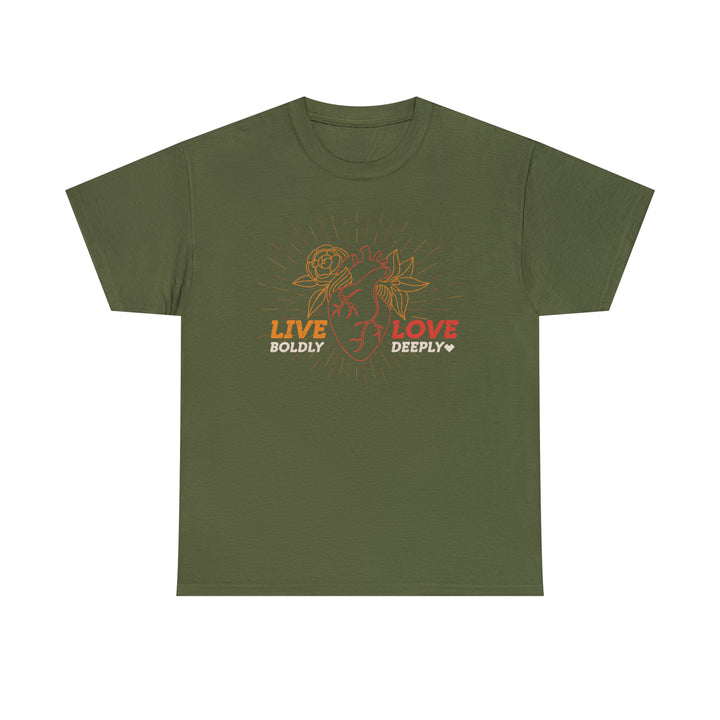 Live Boldly / Love Deeply Burst Heavy Tee